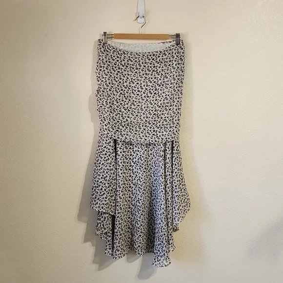 VERONICA BEARD SEVILLA RUFFLE SKIRT BLACK WHITE 4 - Picture 5 of 10